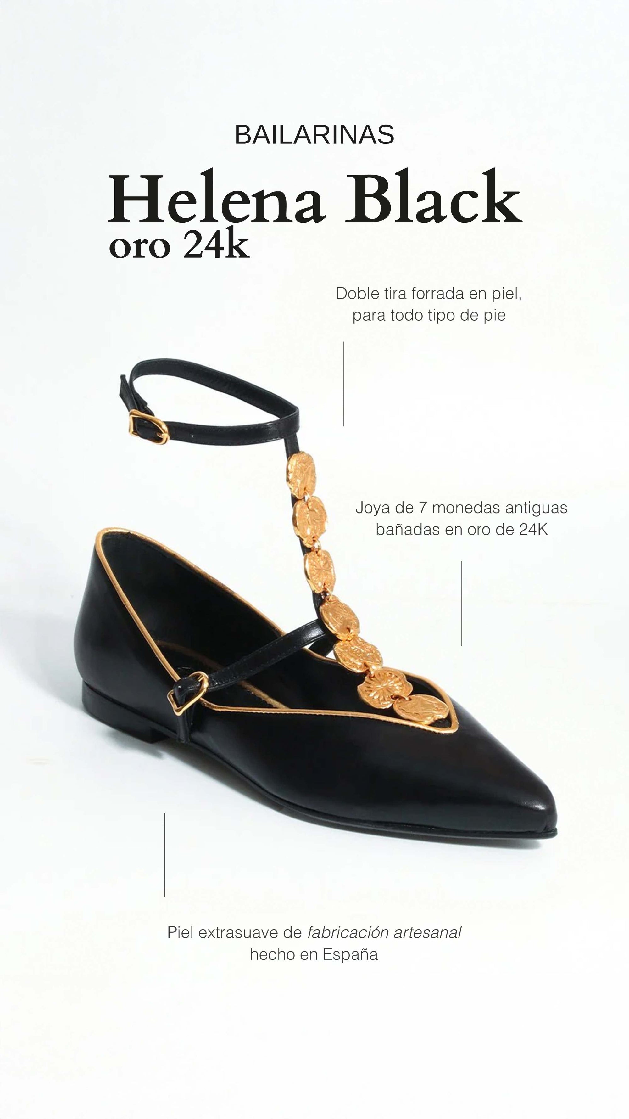 Bailarinas Helena Black oro 24 K - cuchy.es