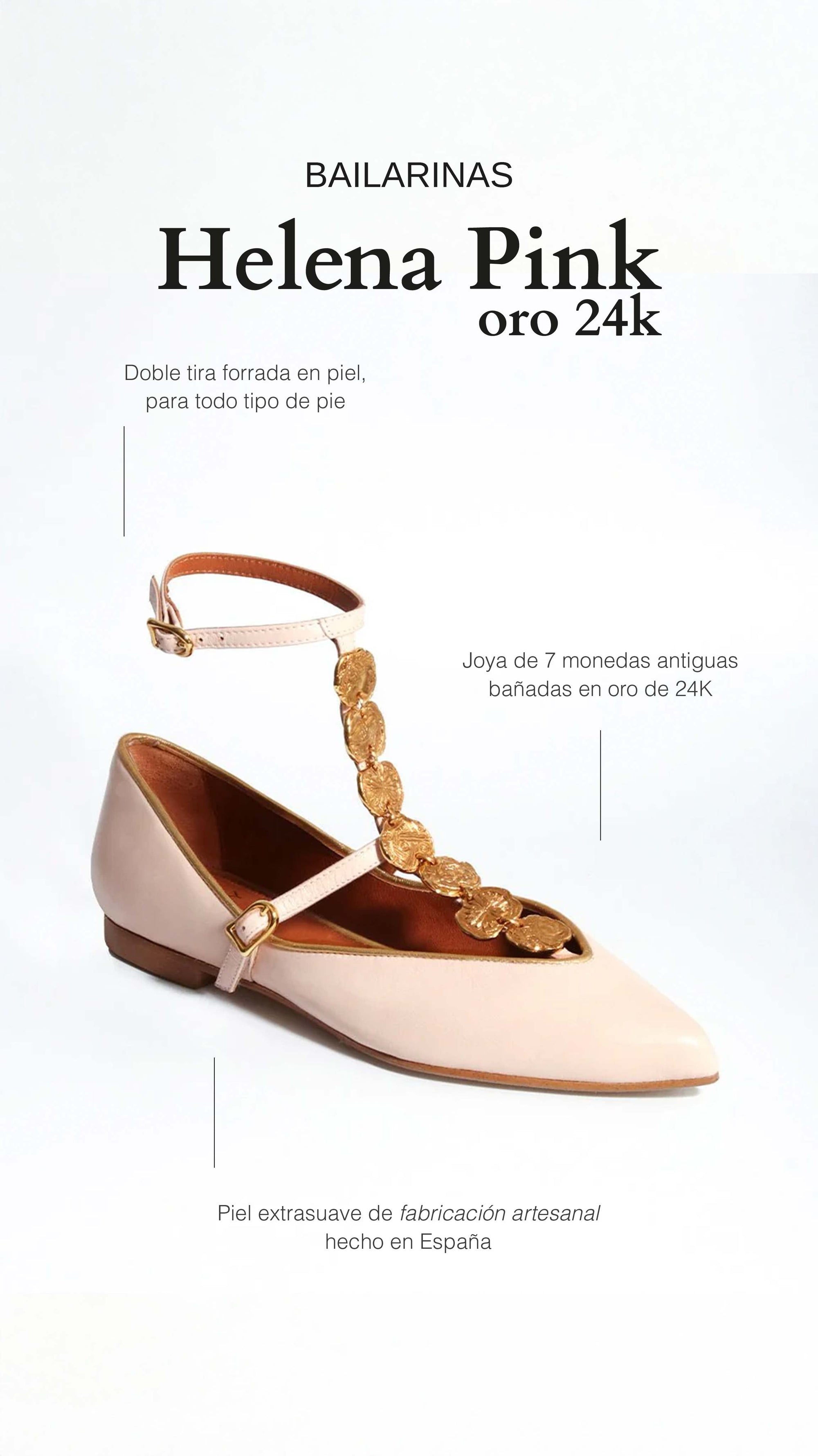 Bailarinas Helena Pink oro 24 K - cuchy.es