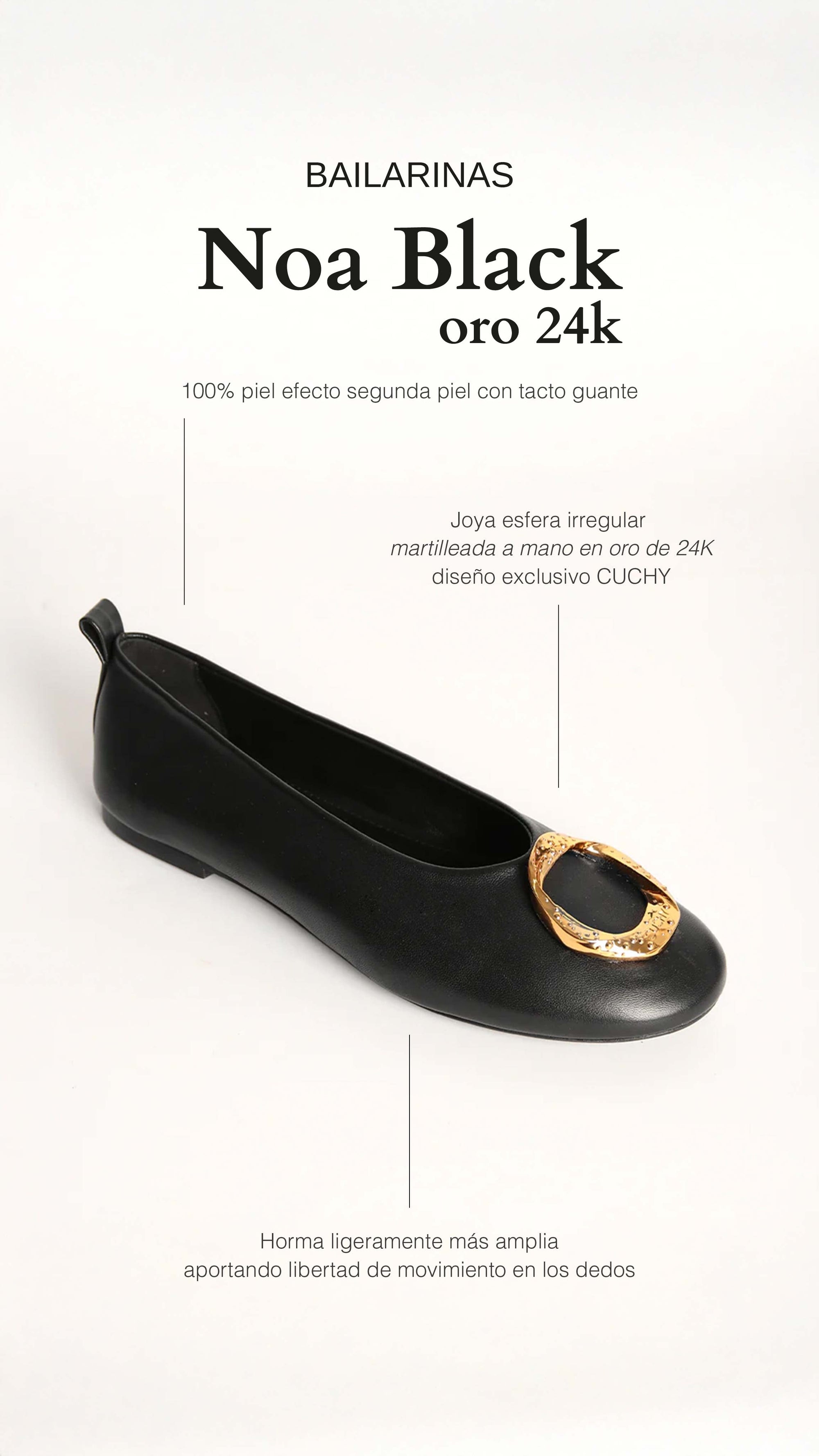 Bailarinas Noa Black oro 24K - cuchy.es