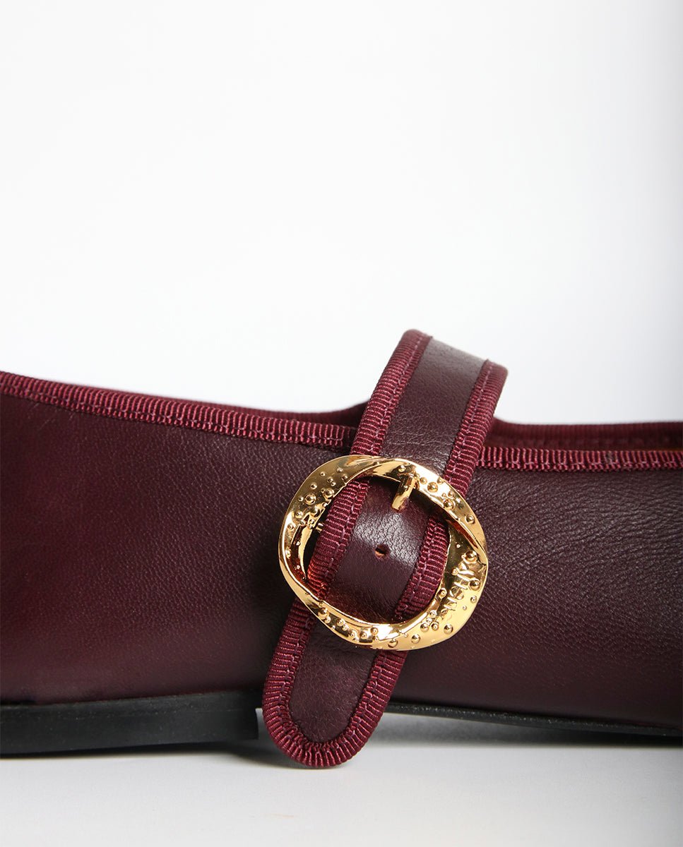Bailarinas Olivia Burdeos oro 24K - cuchy.es