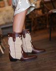 Western leather boot | Molly Saddle & Beige