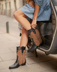 Bota Molly black y coñac