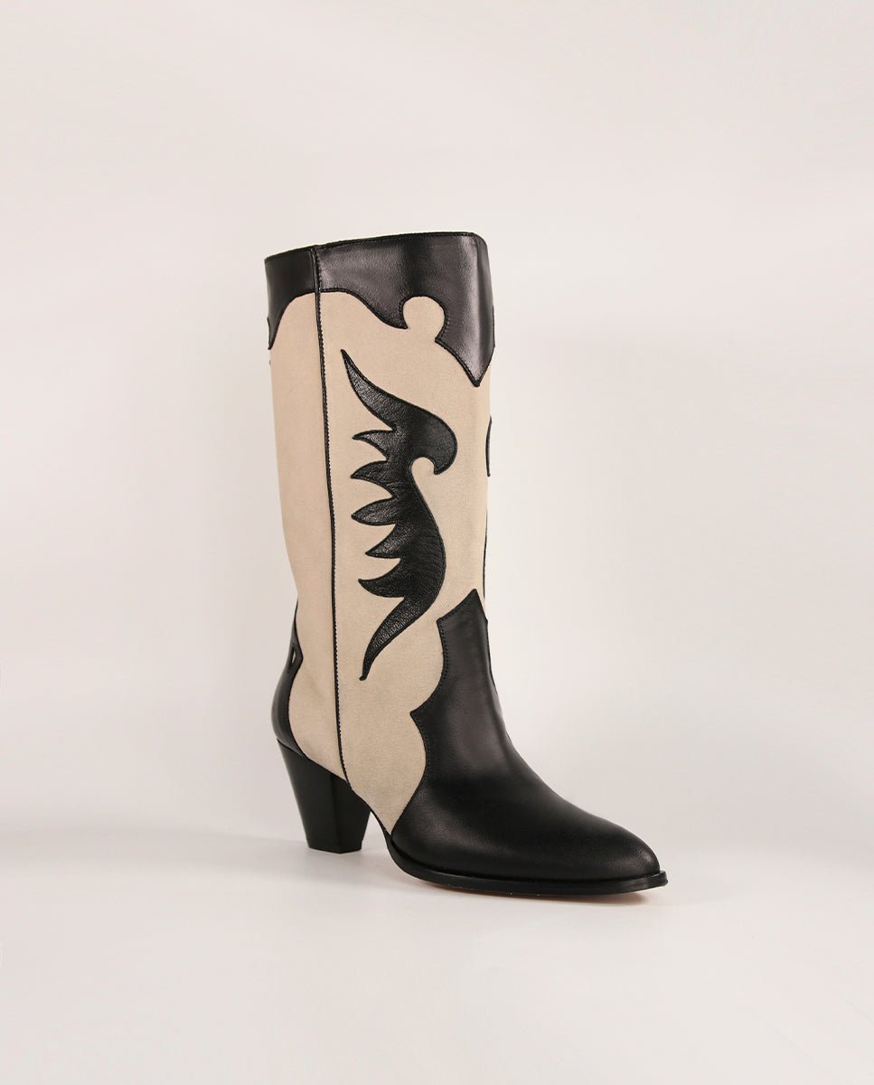 Botas Amelie Black y Beige - cuchy.es