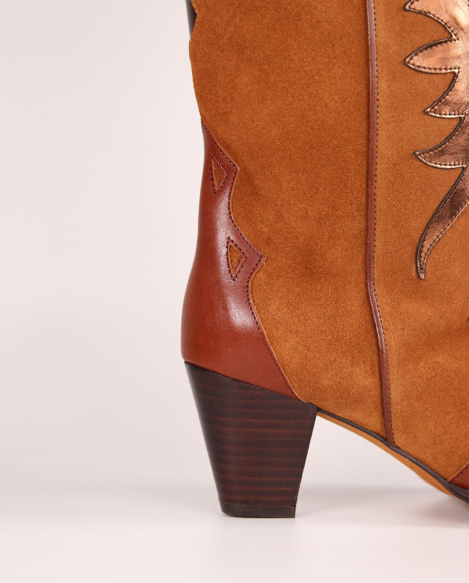 Botas Amelie caramelo y bronze - cuchy.es