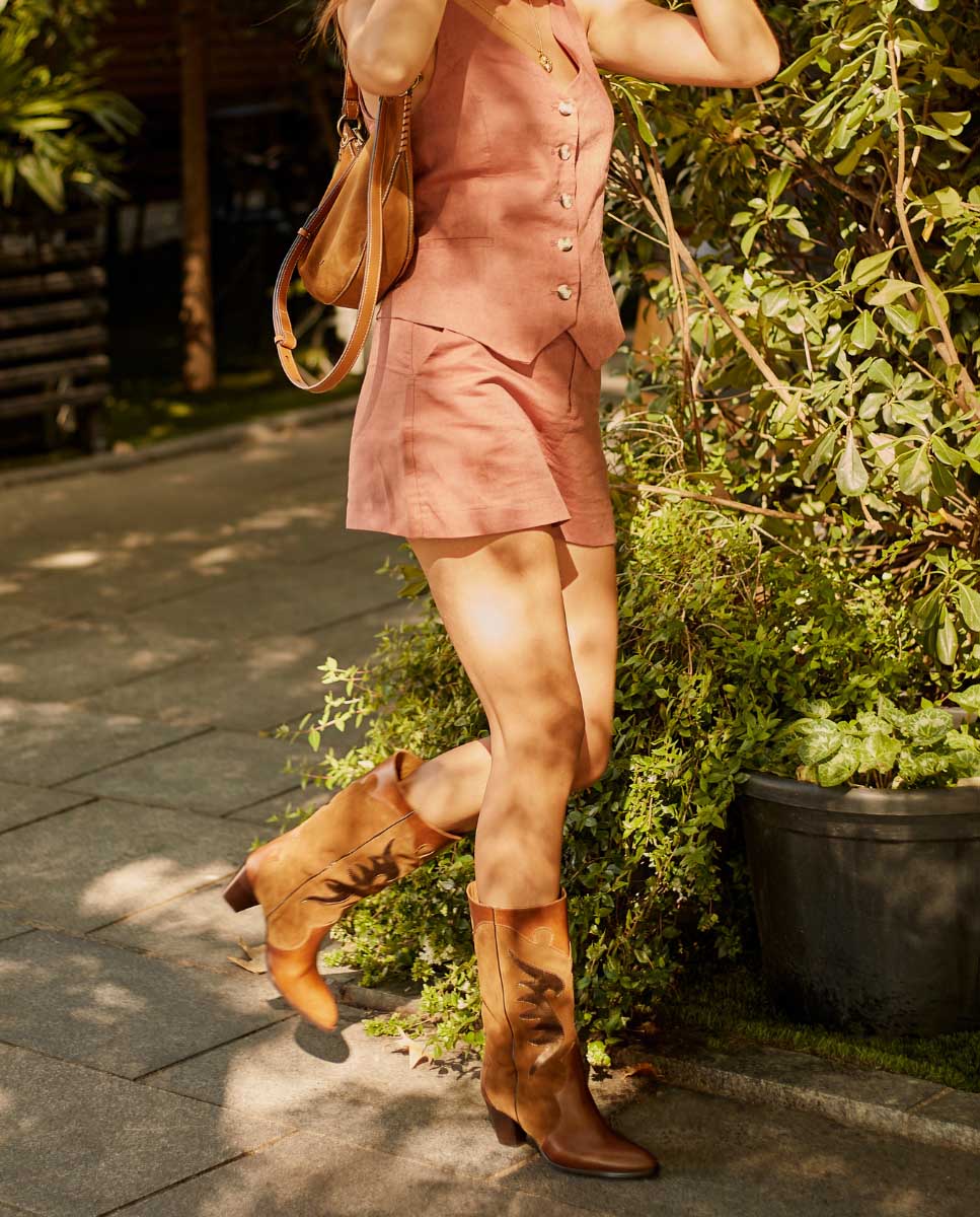 Botas Amelie caramelo y bronze - cuchy.es