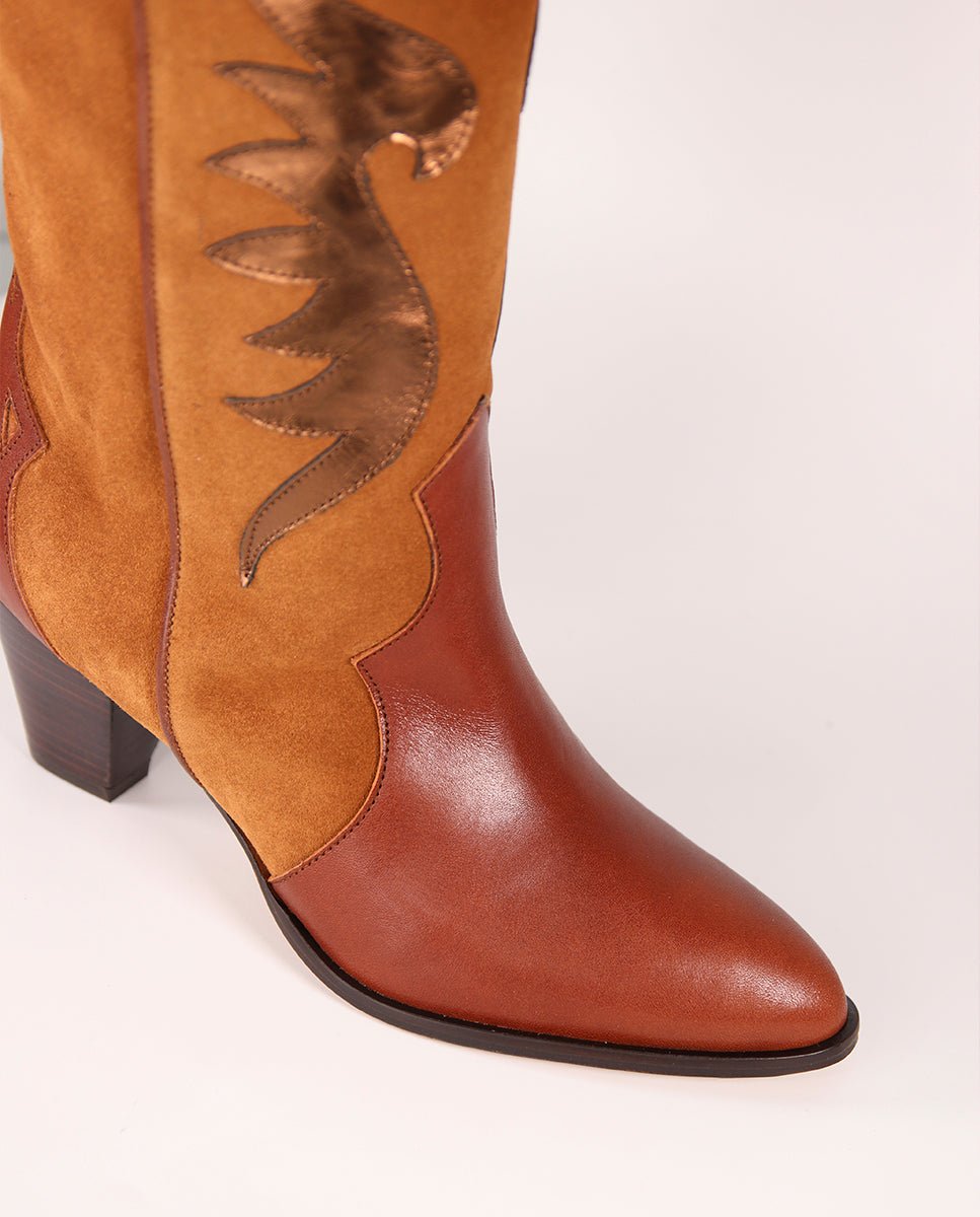 Botas Amelie caramelo y bronze - cuchy.es
