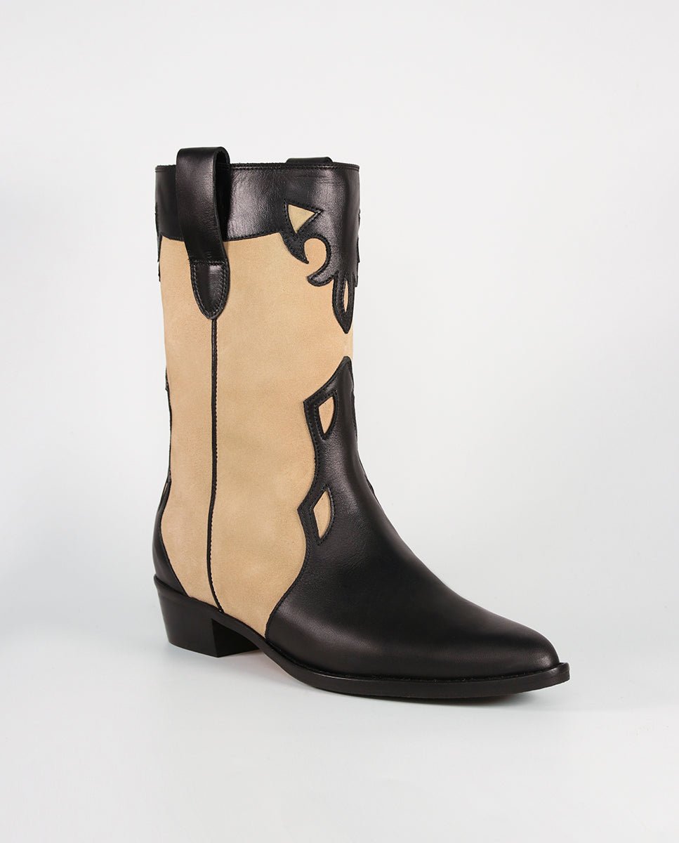 Botas Molly Black y Beige - cuchy.es