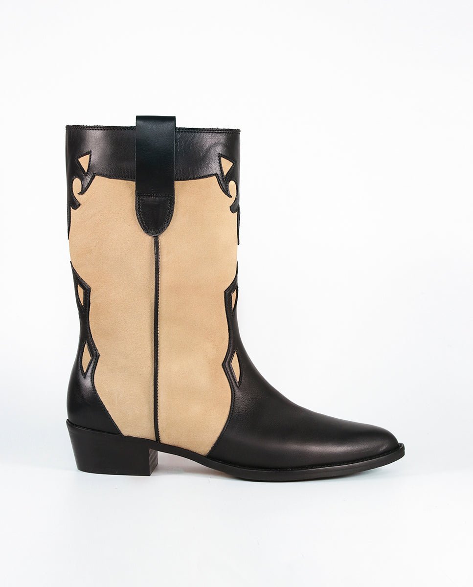 Botas Molly Black y Beige - cuchy.es