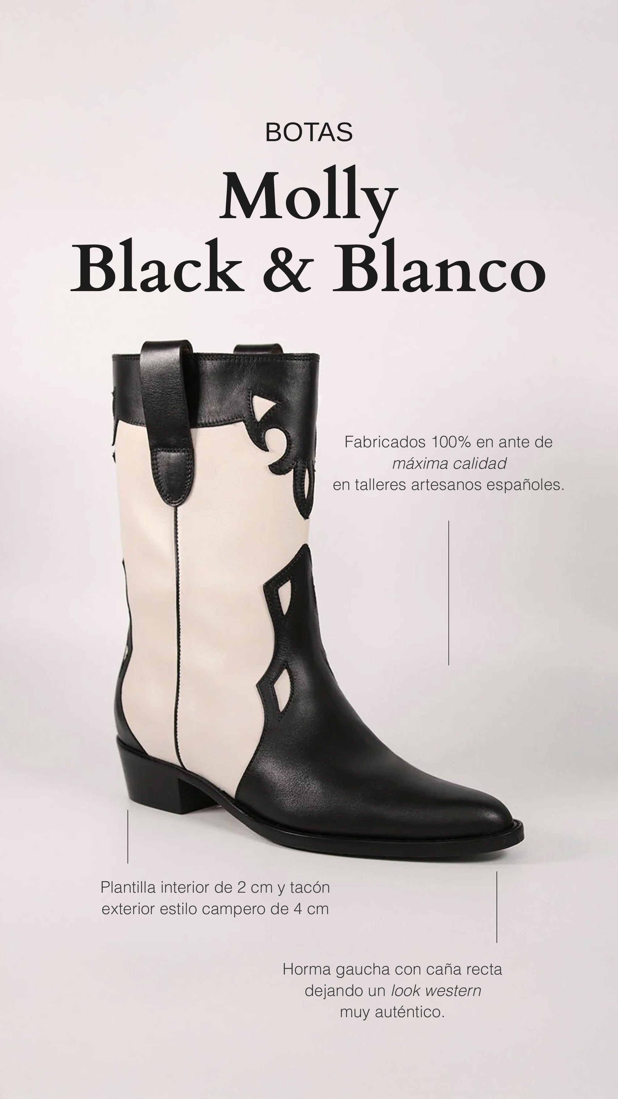 Botas Molly Black y Blanco - cuchy.es