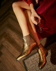 Silvia Metal Gold Ankle Boots