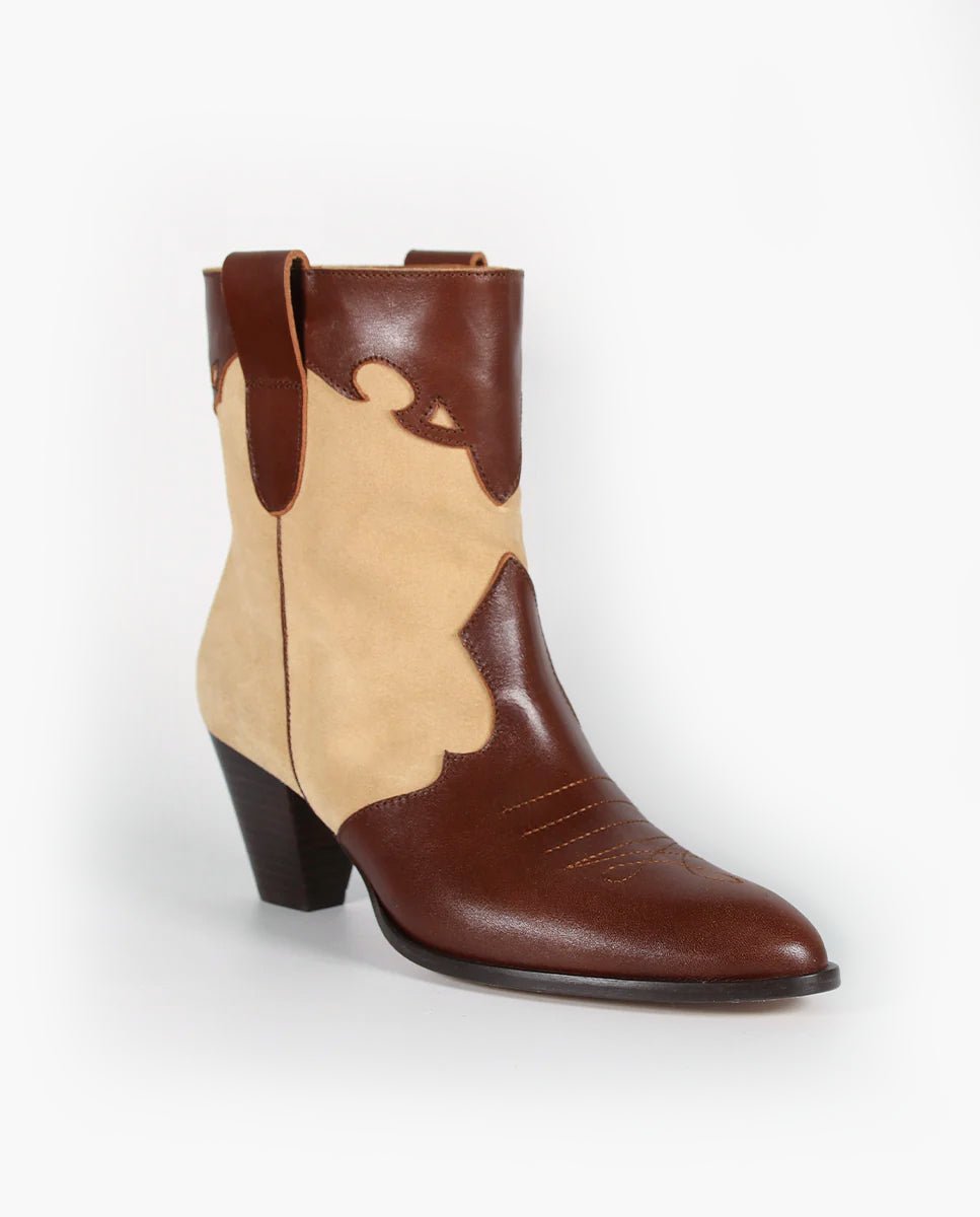 Botines Lara marrón & Beige - cuchy.es