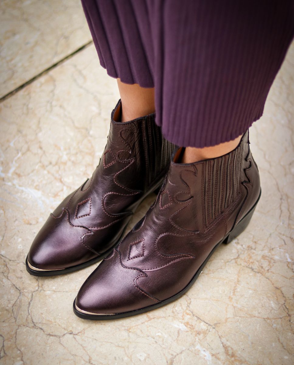 Botines Silvia Metal Burgundy - cuchy.es