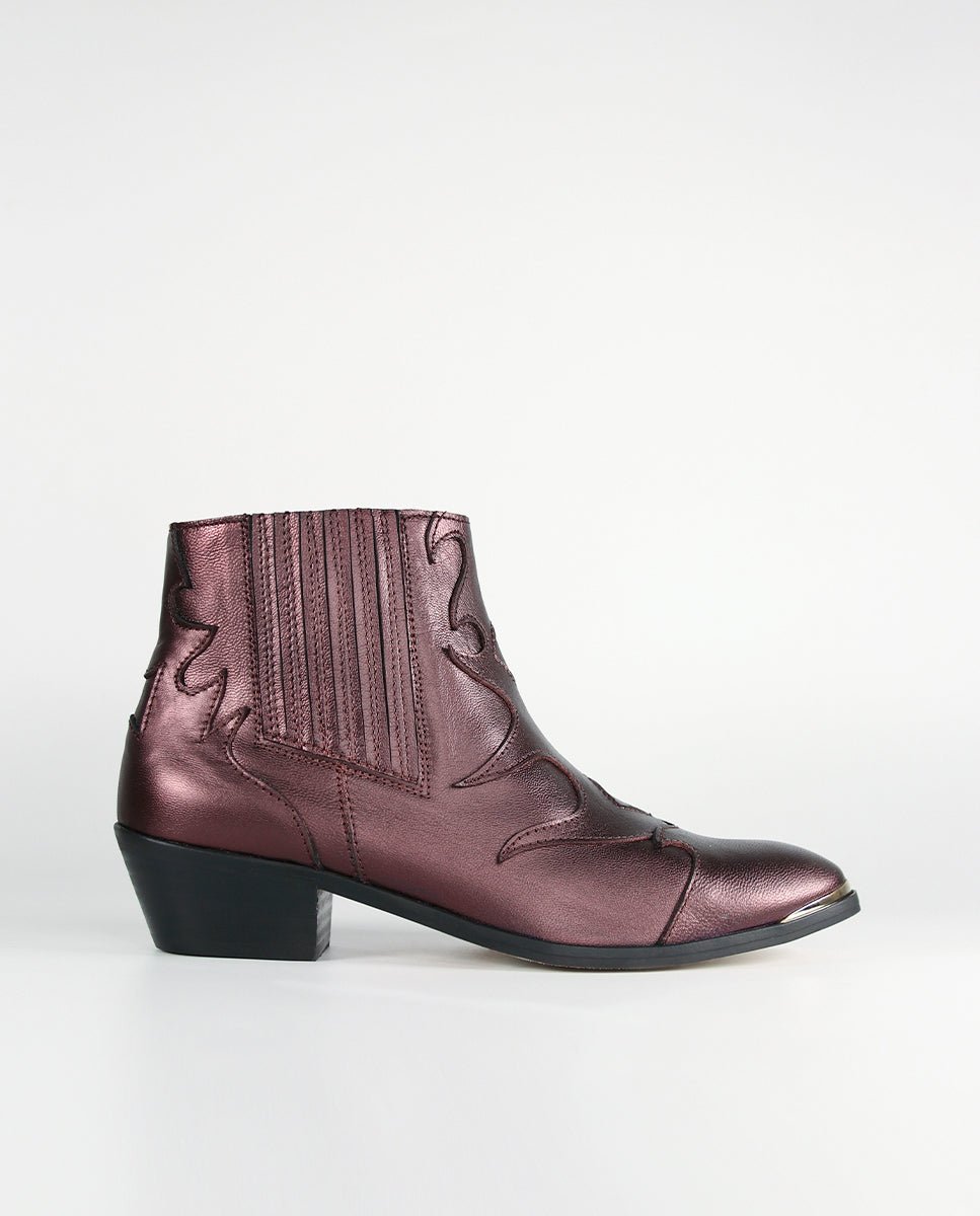 Botines Silvia Metal Burgundy - cuchy.es