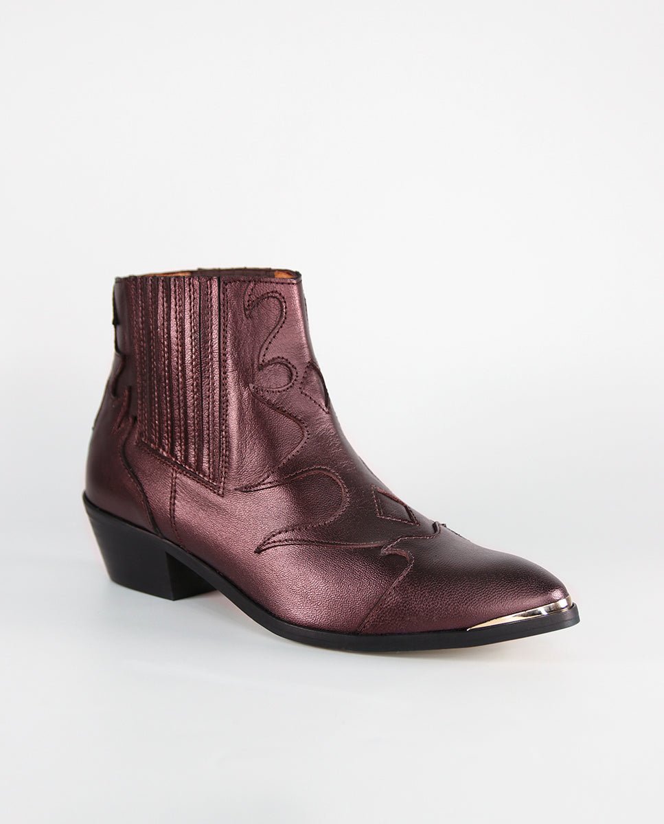 Botines Silvia Metal Burgundy - cuchy.es