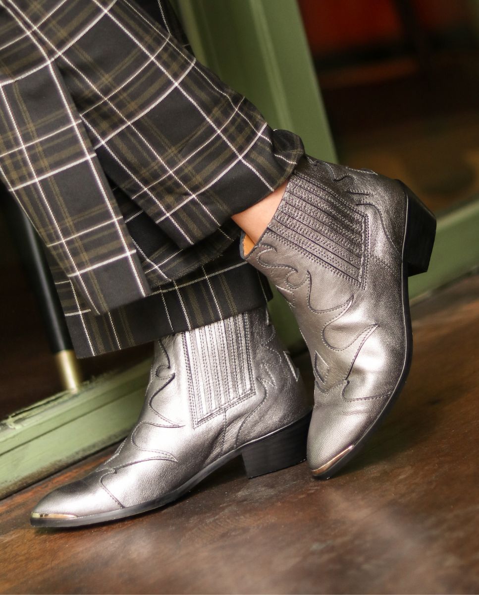 Botines Silvia Metal Silver - cuchy.es