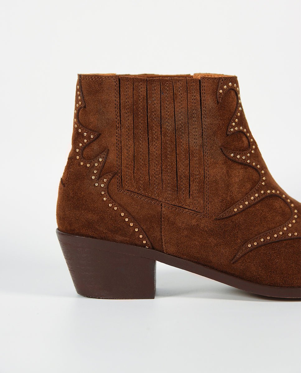 Botines Silvia Punk Coñac - cuchy.es