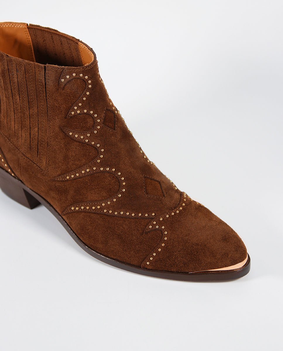 Botines Silvia Punk Coñac - cuchy.es