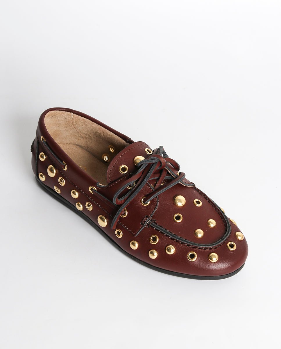 Mocasines Adele Burdeos oro 24k - cuchy.es