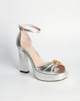 Sandalias de tacón Fátima Silver - cuchy.es