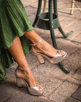 Sandalias de tacón Fátima Silver - cuchy.es