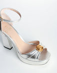 Sandalias de tacón Fátima Silver - cuchy.es