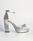 Sandalias de tacón Fátima Silver - cuchy.es