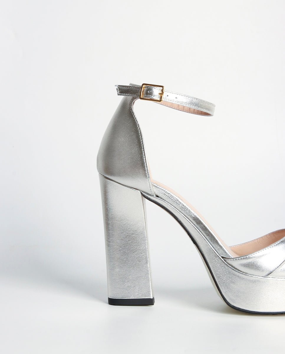 Sandalias de tacón Fátima Silver - cuchy.es