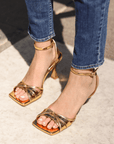Sandalias de tacón Gisele Mirror Gold - cuchy.es
