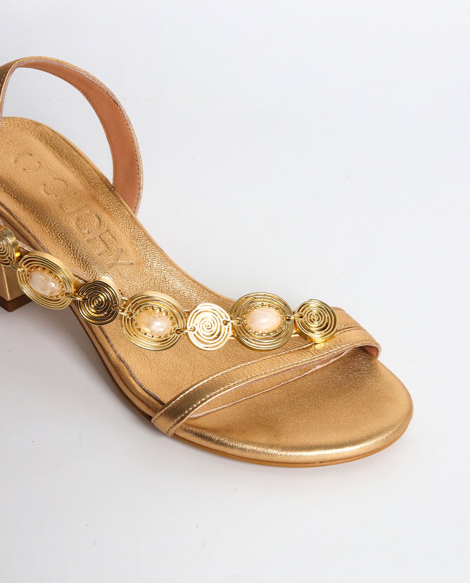 Sandalias de tacón Hera Gold - cuchy.es