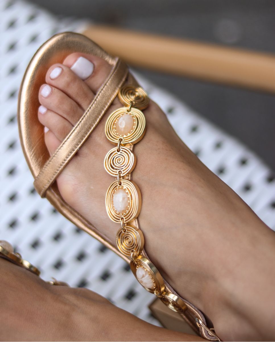 Sandalias de tacón Hera Gold - cuchy.es