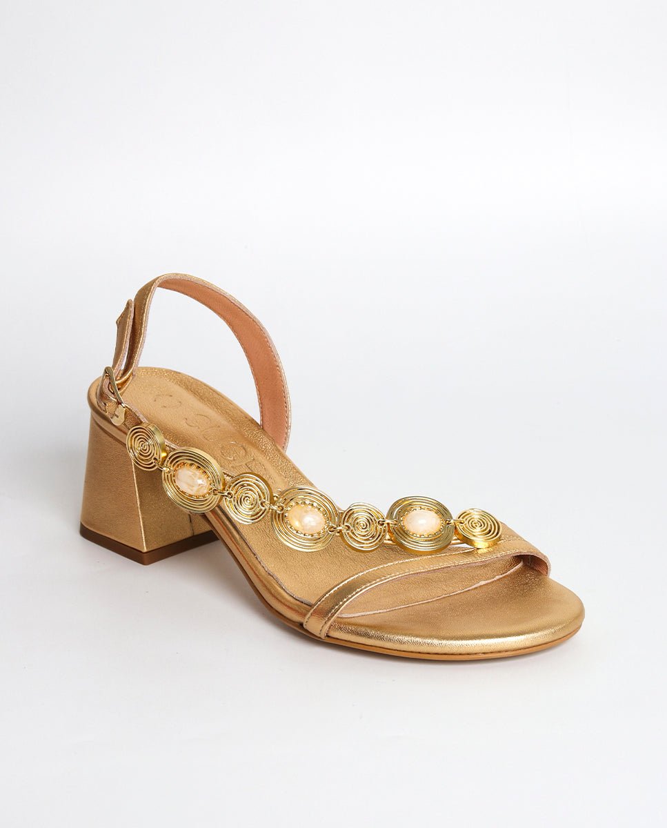 Sandalias de tacón Hera Gold - cuchy.es