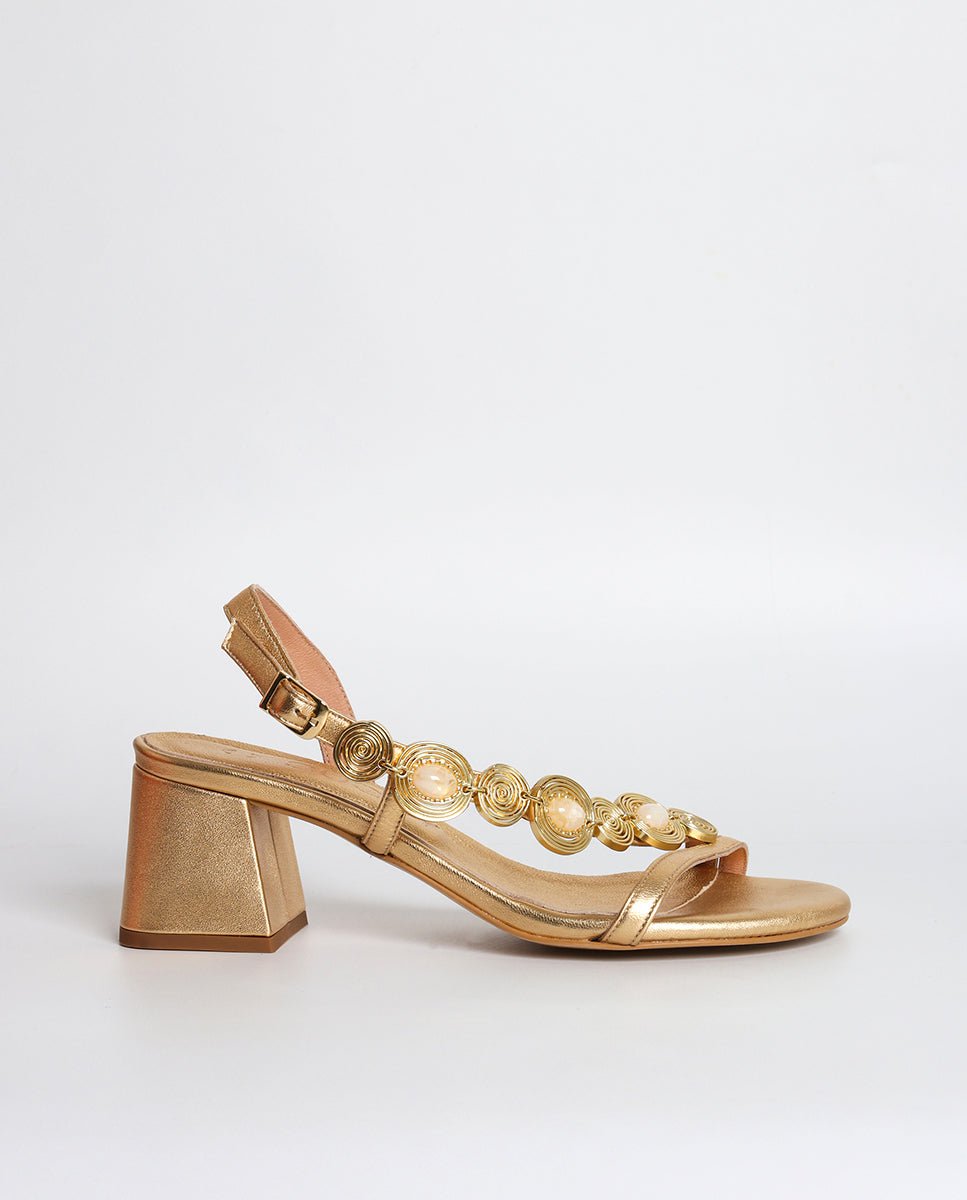 Sandalias de tacón Hera Gold - cuchy.es