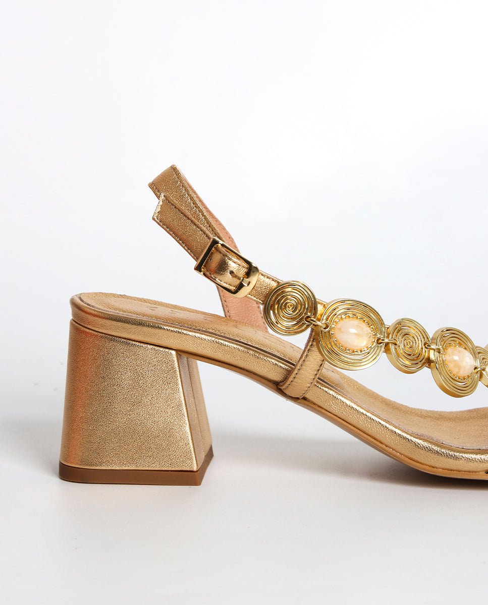 Sandalias de tacón Hera Gold - cuchy.es