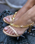 Sandalias de tacón Octavia Gold - cuchy.es