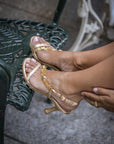 Sandalias de tacón Octavia Gold - cuchy.es