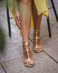 Sandalias de tacón Penélope Gold - cuchy.es