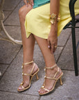 Sandalias de tacón Penélope Gold - cuchy.es