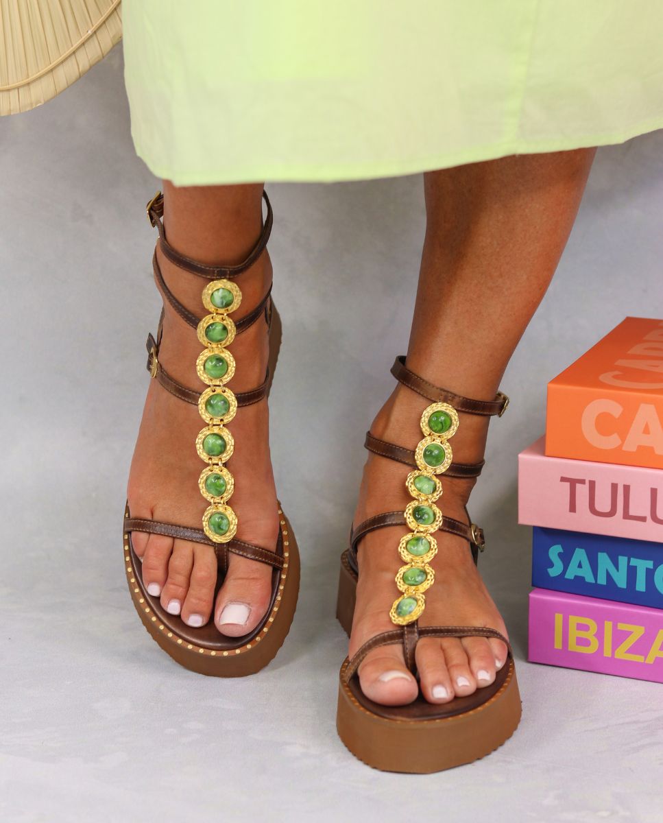 Sandalias Itaca Plataforma Confort Choco - cuchy.es