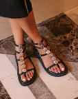 Sandalias Nysa Plataforma BIO Silver Black - cuchy.es