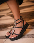 Sandalias Nysa Plataforma BIO Silver Black - cuchy.es