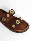 Sandalias Vega Plataforma BIO Choco - cuchy.es