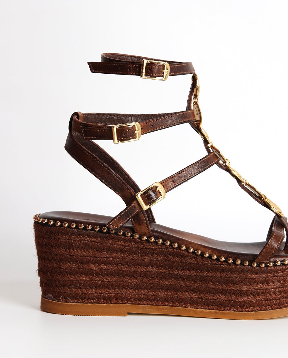 Sandalias Vesta Cuña Choco 7 - cuchy.es