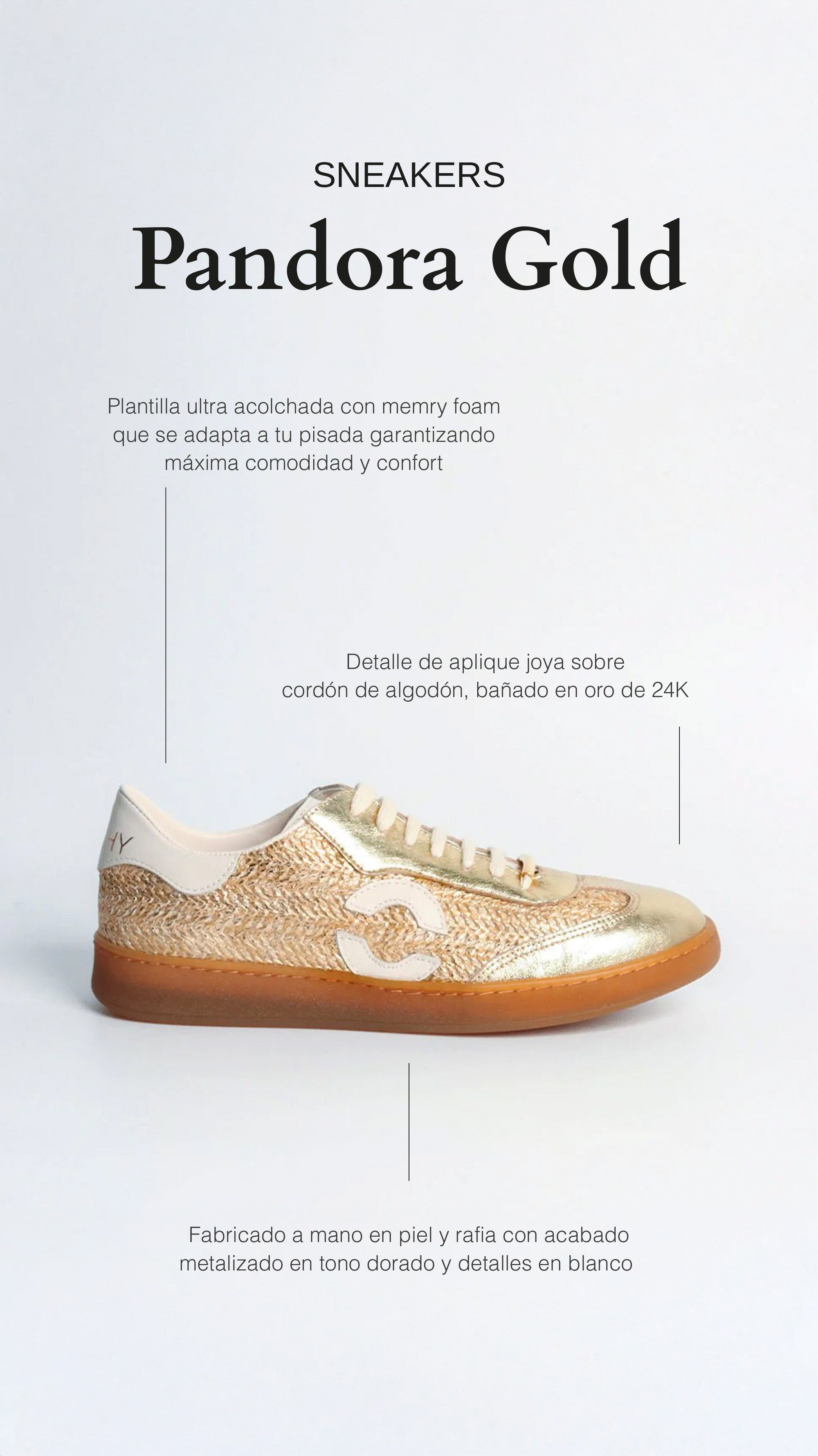 Sneaker Pandora Gold - cuchy.es