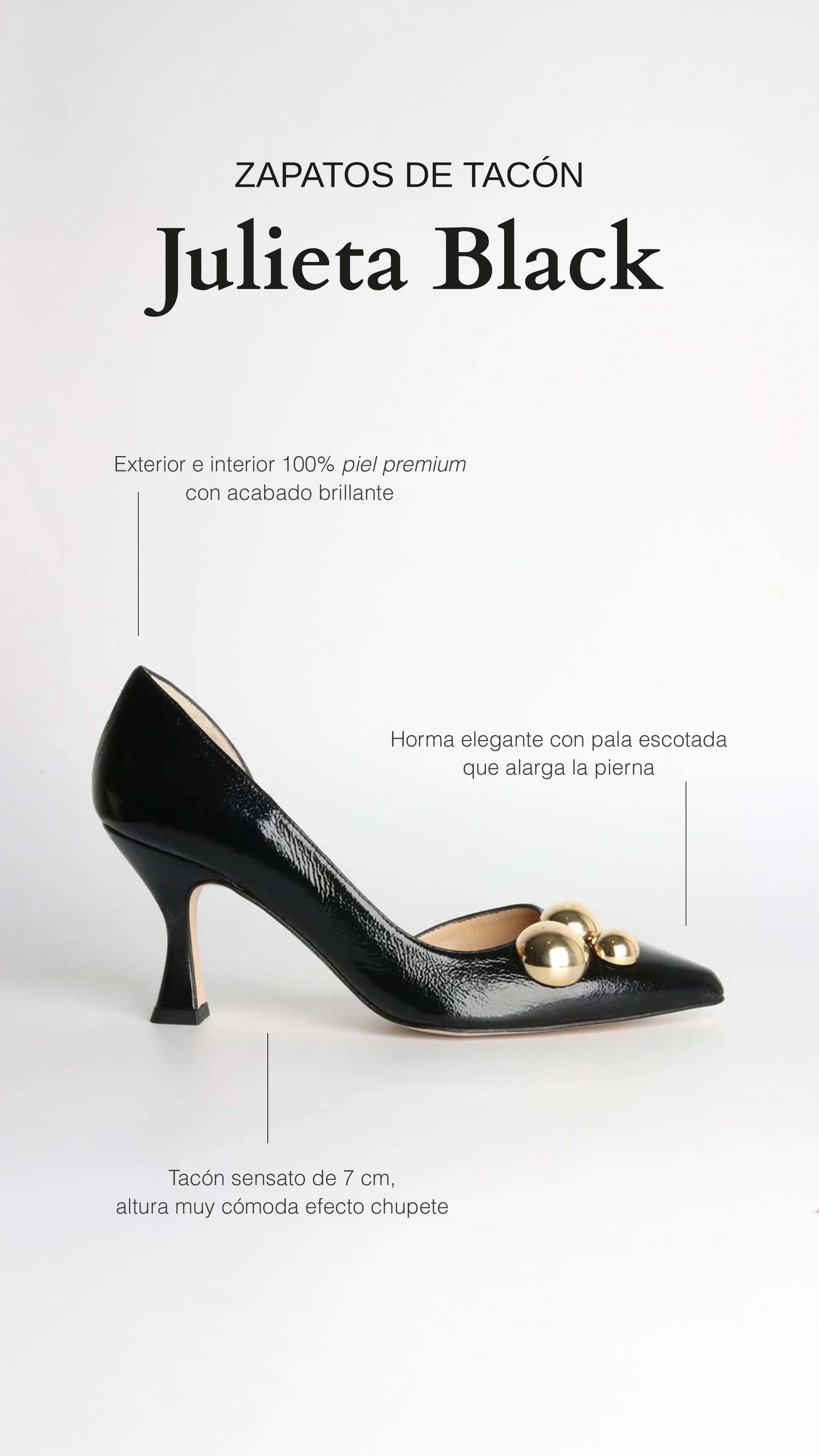 Zapatos de tacón Julieta Black - cuchy.es