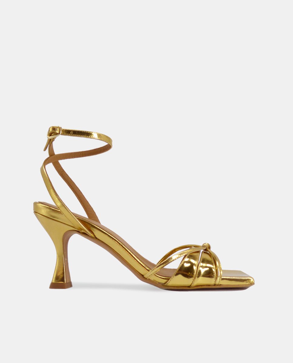 Sandalias de tacón Gisele Mirror Gold - cuchy.es