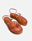 Sandalias Leah Plataforma Caramelo - cuchy.es