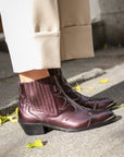 Botines Silvia Metal Burgundy