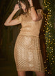 Metallic knit top and skirt set | Tourmaline Gold