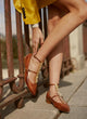 Leather ballerina with central jewel | Melisa Choco