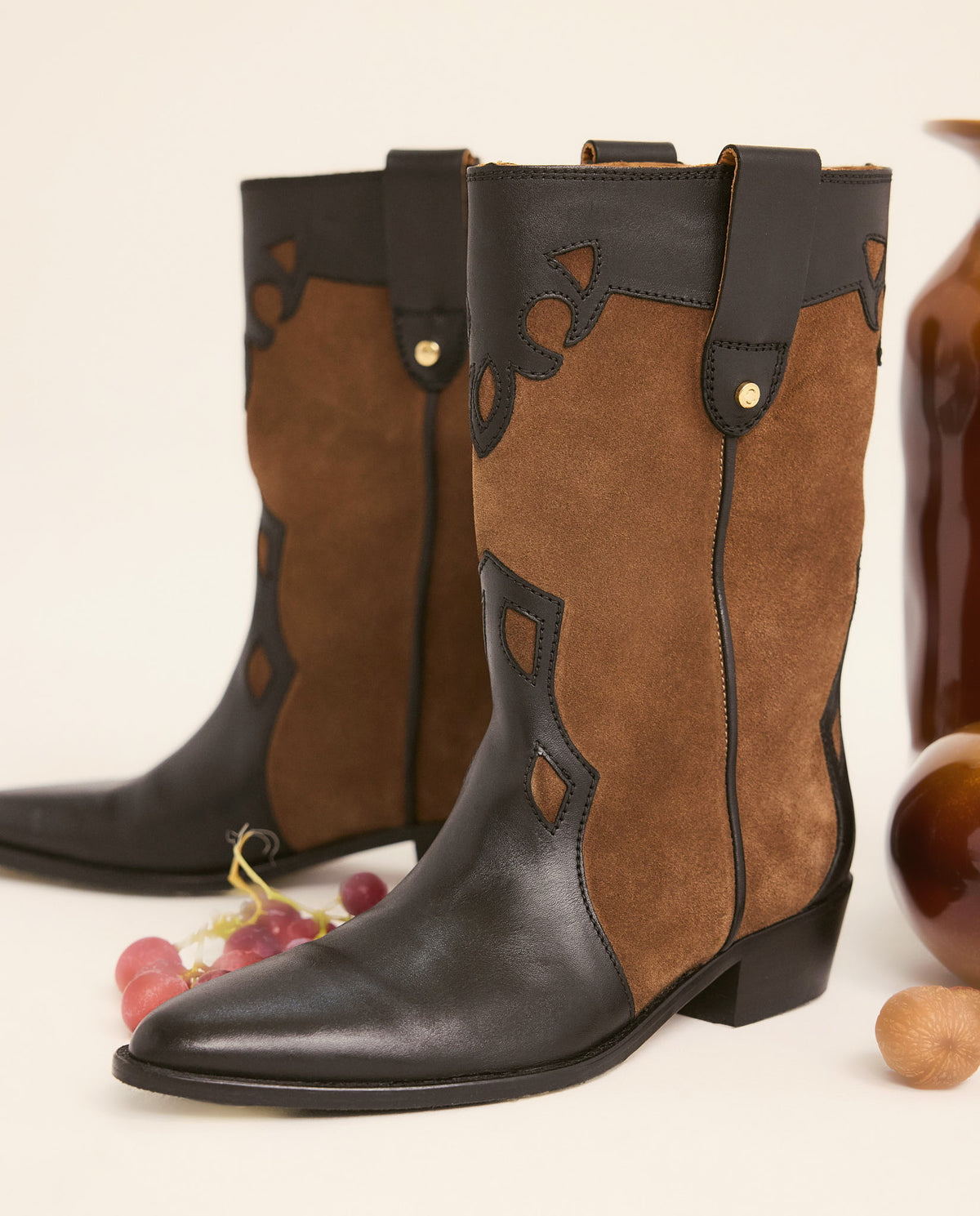 Molly Black and Cognac Boots
